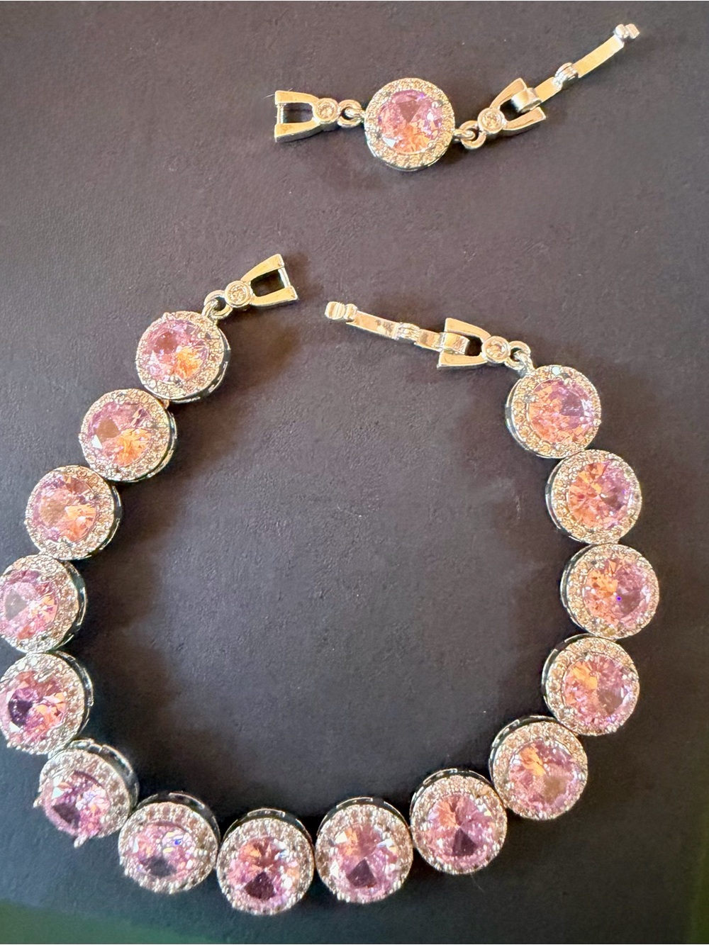 Pink Crystal Tennis Bracelet - Women Jewelry